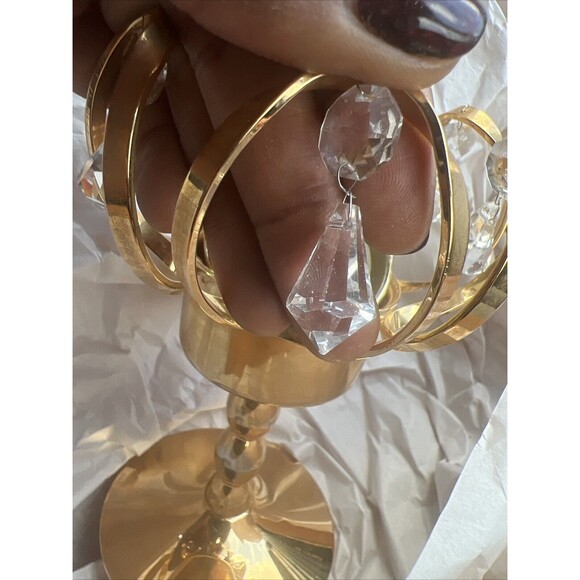 Weinfurtner Gold Plated Crystal Chandelier Candle Holder Brass Crystal Germany - Picture 6 of 9